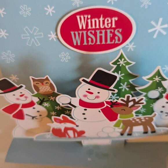 NWT 8 Pop-Up Snowman Winter Christmas Holiday Cards Paper Magic Group Open Box - Picture 9 of 11
